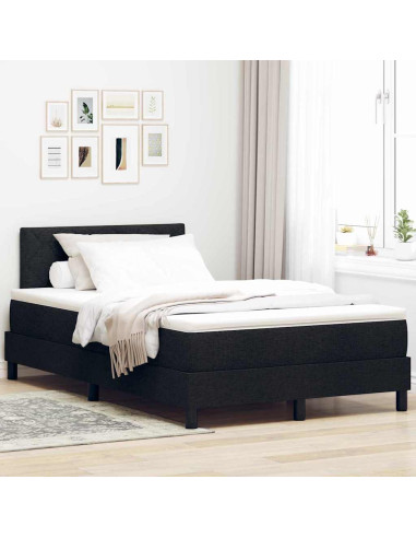 Letto a molle con materasso Nero 120 x 190 cm Tessuto