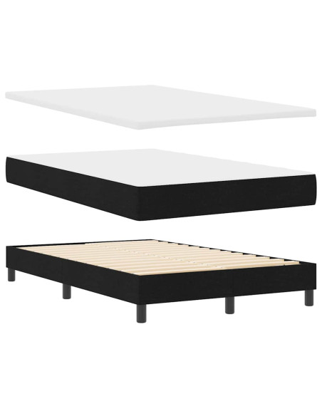 Letto a molle con materasso Nero 120 x 200 cm Tessuto