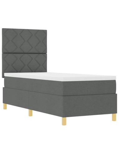 Letto a molle con materasso Grigio scuro 80 x 200 cm Tessuto