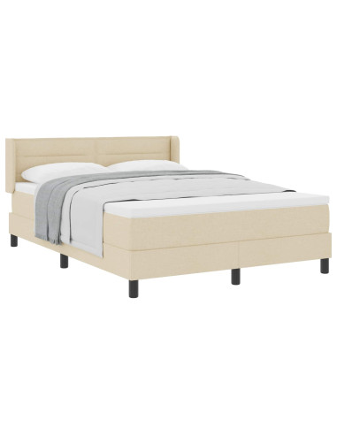 Letto a molle con materasso Crema 190 x 140 cm Poliestere