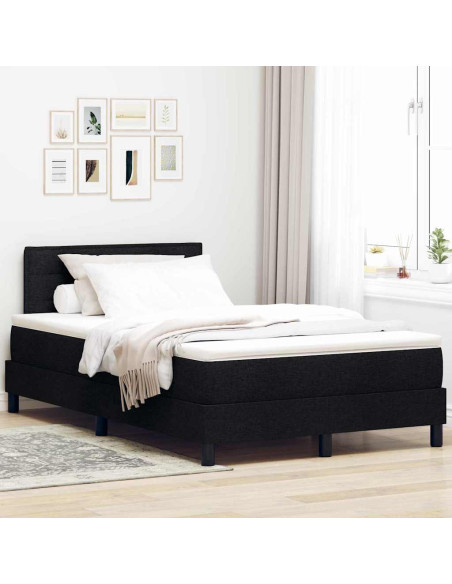 Letto a molle con materasso con led Nero 120 x 190 cm Tessuto