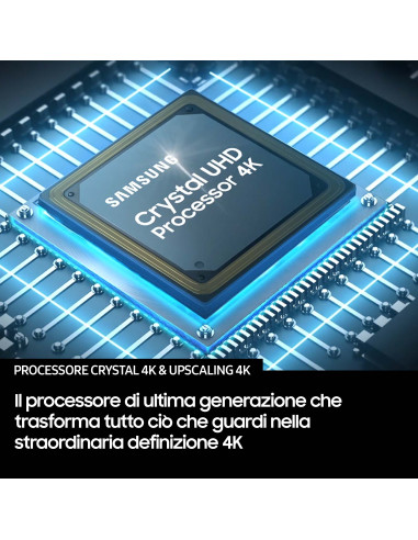 Samsung Crystal UHD 75" UE75U8000FUXZT 4K, Processore Crystal 4K, HDR, Smart Experience, OTS Lite & Adaptive Sound, Metal Stream
