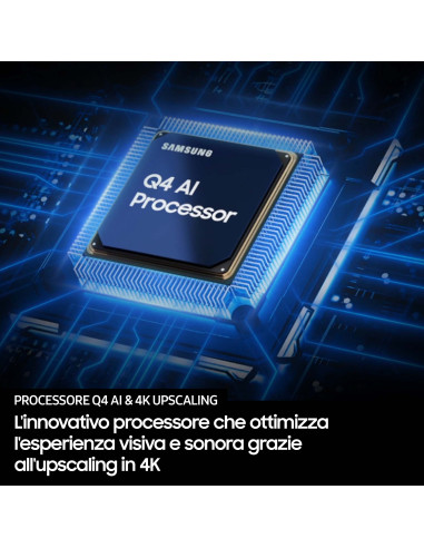 Samsung QLED AI TV 85" QE85Q7FAAUXZT 4K, Processore Q4 AI, 4K Upscaling, Color Booster Pro, OTS Lite, Slim Look Design, Vision A