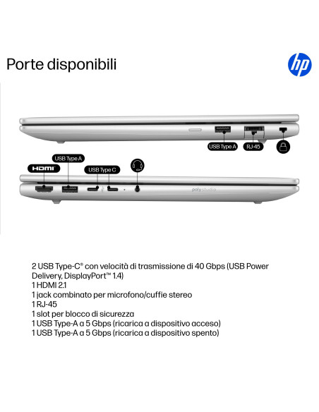 HP ProBook 4 G1q Next Gen AI PC Copilot+ PC Qualcomm Snapdragon X1-26-100 Computer portatile 35,6 cm (14") WUXGA 16 GB LPDDR5x-S