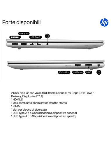 HP EliteBook 6 G1q Next Gen AI Copilot+ PC Qualcomm Snapdragon X1-26-100 Computer portatile 35,6 cm (14") WUXGA 32 GB LPDDR5x-SD