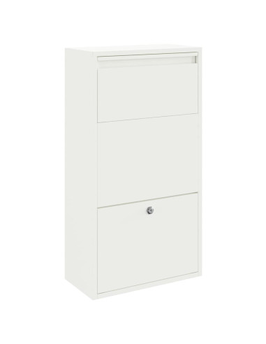 Cassetta per pacchi con porta Bianco 44 x 22 x 82 cm Acciaio