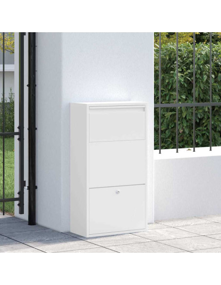 Cassetta per pacchi con porta Bianco 44 x 22 x 82 cm Acciaio