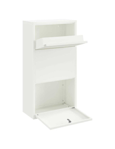 Cassetta per pacchi con porta Bianco 44 x 22 x 82 cm Acciaio