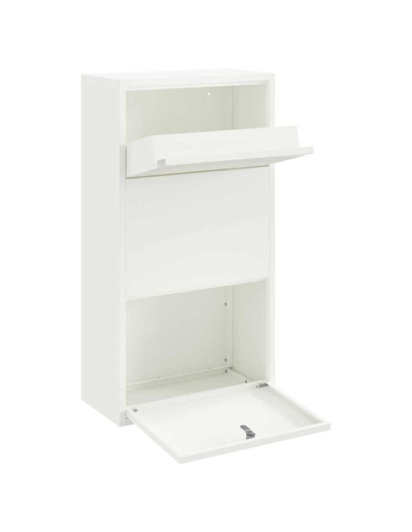 Cassetta per pacchi con porta Bianco 44 x 22 x 82 cm Acciaio