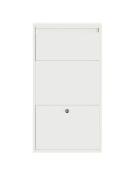 Cassetta per pacchi con porta Bianco 44 x 22 x 82 cm Acciaio