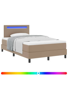 Letto a molle Cappuccino 120 x 200 cm Pelle sintetica 2