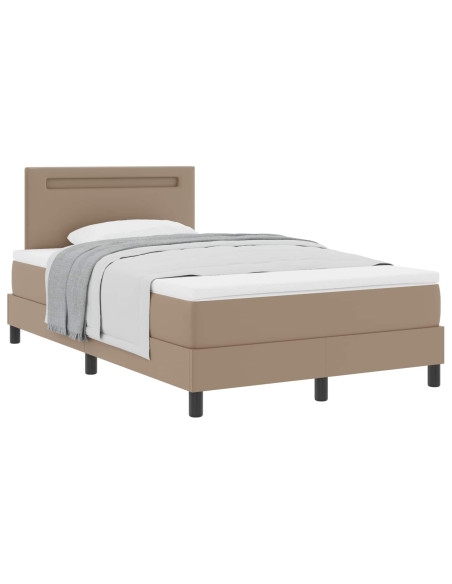 Letto a molle Cappuccino 120 x 200 cm Pelle sintetica