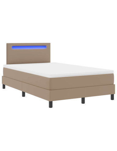 Letto a molle Cappuccino 120 x 200 cm Pelle sintetica