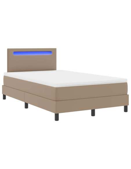 Letto a molle Cappuccino 120 x 200 cm Pelle sintetica