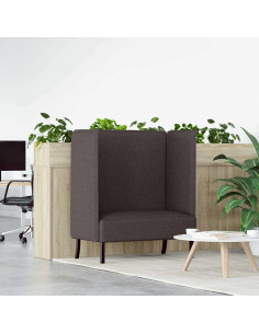 Divano alto 101cm Marrone scuro Tessuto