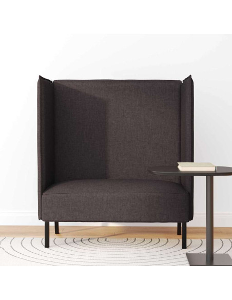 Divano alto 101cm Marrone scuro Tessuto