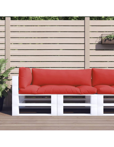 Cuscini per Pallet 3 pz Rossi in Tessuto