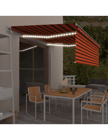 Tenda Automatica con Sensore Vento 4,5x3 m Arancione e Marrone