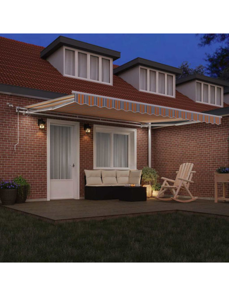 Tenda Retrattile Multicolore 450 × 300 cm Poliestere e Metallo