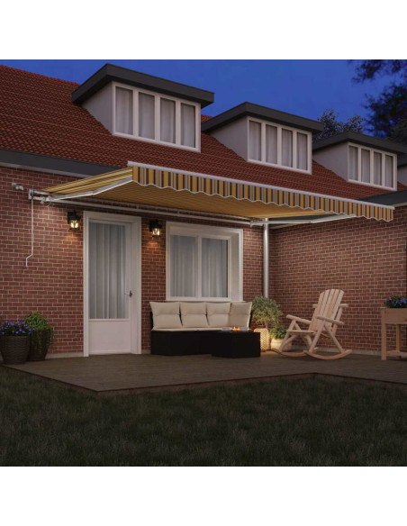 Tenda Retrattile Multicolore 450 × 300 cm Poliestere e Metallo