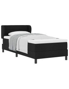 Letto a molle con materasso Nero 80 x 200 cm Tessuto 2