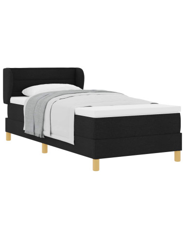 Letto a molle con materasso Nero 80 x 200 cm Tessuto