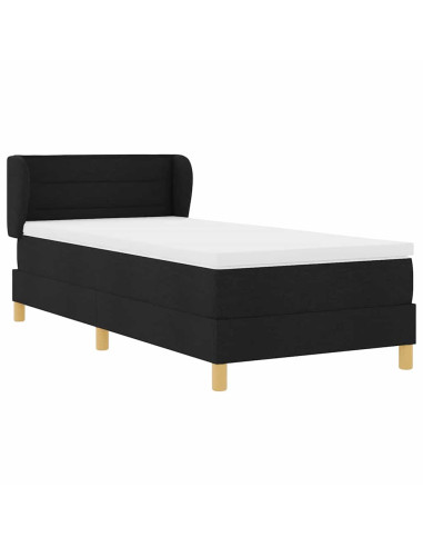 Letto a molle con materasso Nero 80 x 200 cm Tessuto