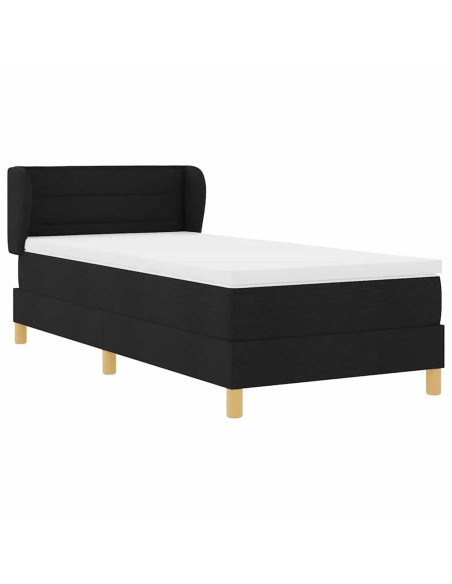 Letto a molle con materasso Nero 80 x 200 cm Tessuto