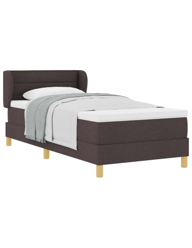 Letto a molle con materasso Marrone Scuro 90 x 190 cm Tessuto