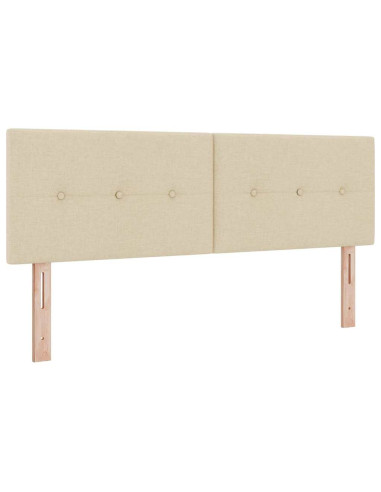 Letto a molle con materasso Crema 140 x 190 cm Tessuto