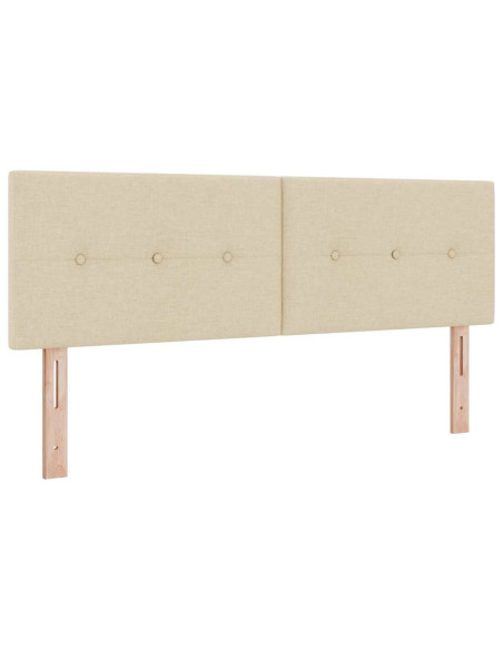 Letto a molle con materasso Crema 140 x 190 cm Tessuto