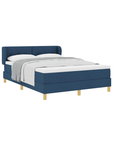 Letto a molle con materasso Blu 140 x 190 cm Tessuto
