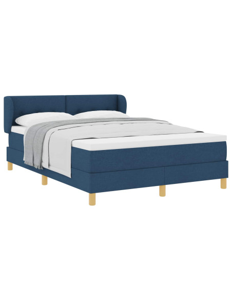 Letto a molle con materasso Blu 140 x 190 cm Tessuto