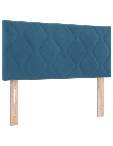 Letto a molle con testiera Blu scuro 100 x 200 cm Velluto