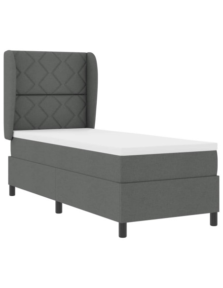 Letto a molle con materasso Grigio scuro 80 x 200 cm Tessuto