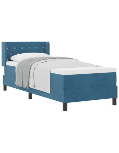 Letto a molle con materasso Blu Scuro 200 x 80 cm Poliestere 2