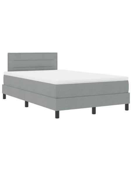 Letto a molle con materasso Grigio chiaro 120 x 190 cm Tessuto