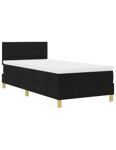 Letto a Sorgente LED con materasso Nero 80 x 200 cm Tessuto 2