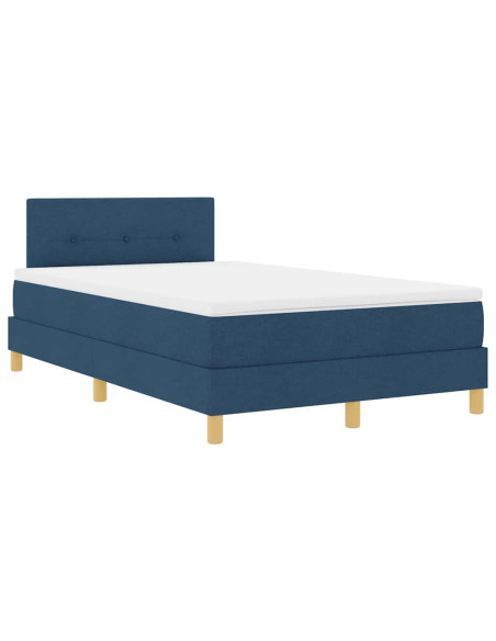 Letto a Sorgente LED con materasso Blu 120 x 200 cm Tessuto