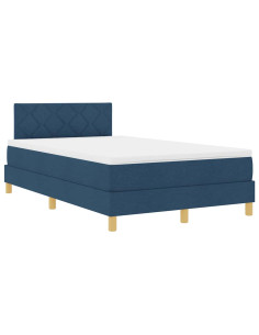 Letto a Sorgente LED con materasso Blu 120 x 200 cm Tessuto 2