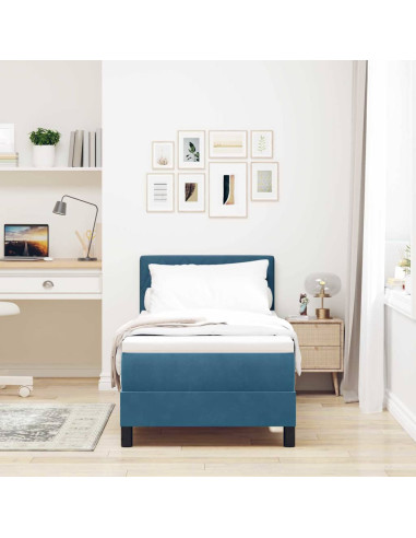 Letto a Sorgente LED con led Blu Scuro 80 x 200 cm Velluto