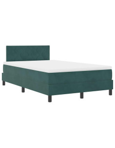 Letto a Sorgente LED con led Verde Scuro 120 x 190 cm Velluto 2