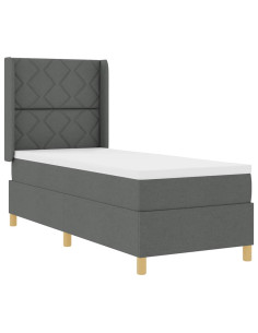 Letto a molle con materasso Grigio 140 x 200 cm Tessuto 2