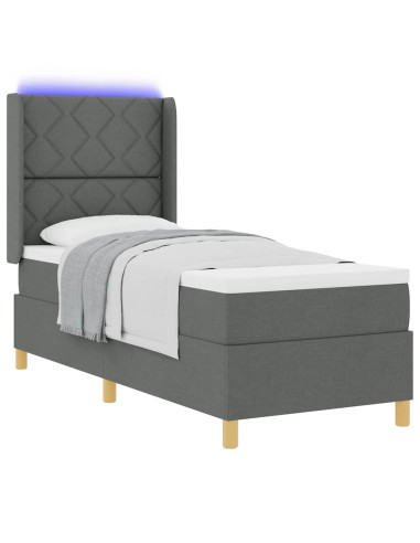 Letto a molle con materasso Grigio 140 x 200 cm Tessuto