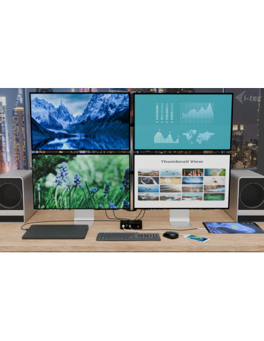 i-tec Thunderbolt5 Quattro Display Docking Station, 5x USB, 2.5 GLAN + Power Delivery 140W