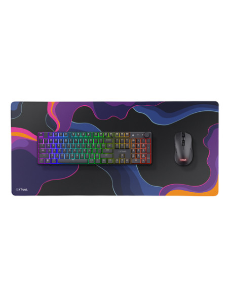 Trust GXT 759 XXL Tappetino per mouse per gioco da computer Nero, Blu, Rosa, Viola