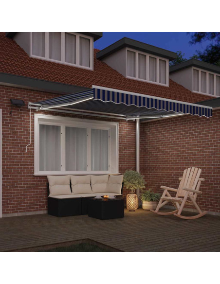 Tenda Retrattile Blu e Bianco 350 x 250 cm