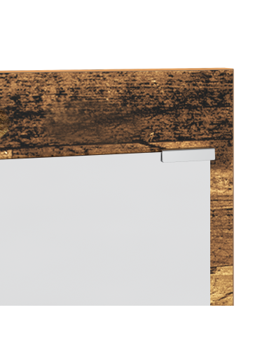 Appendiabiti a muro con specchio Legno vecchio 70 x 10 x 90 cm