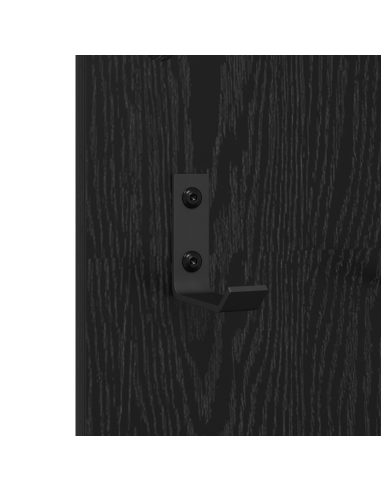 Appendiabiti a muro con specchio Rovere Nero 96 x 1,5 x 90 cm