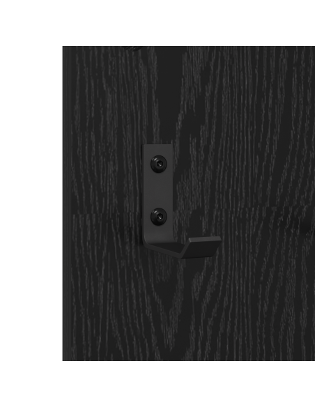 Appendiabiti a muro con specchio Rovere Nero 96 x 1,5 x 90 cm